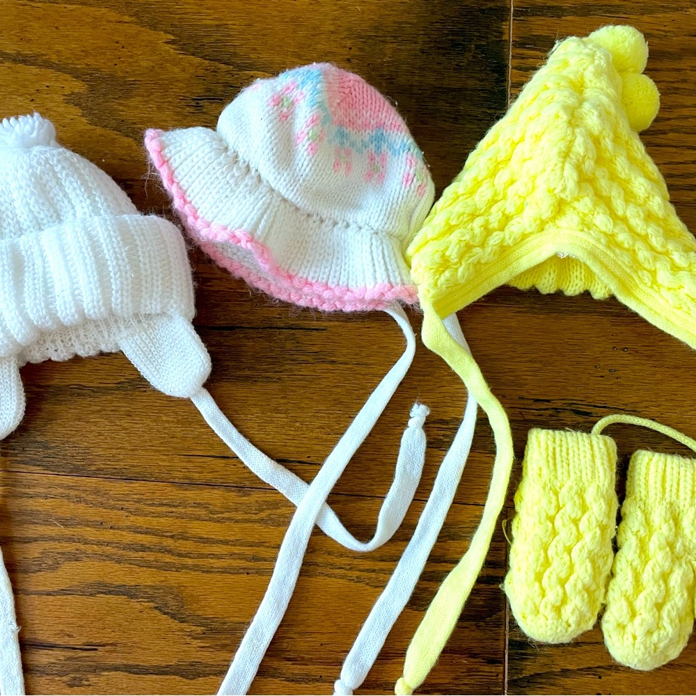 Vintage Infant knit hats